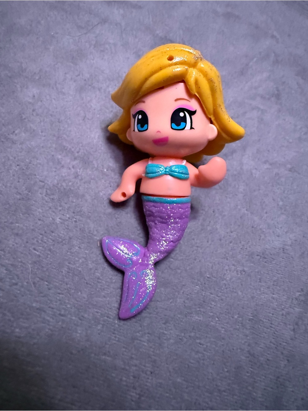 Pinypon Mermaid Doll Blonde Purple Glitter Tail Figure